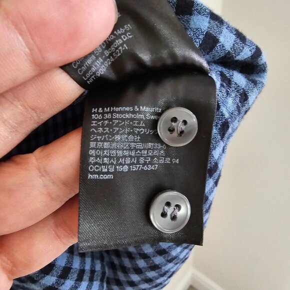 Men's Long sleeve Button Up Shirt Plaid, H&M, Size XS - Picture 5 of 10